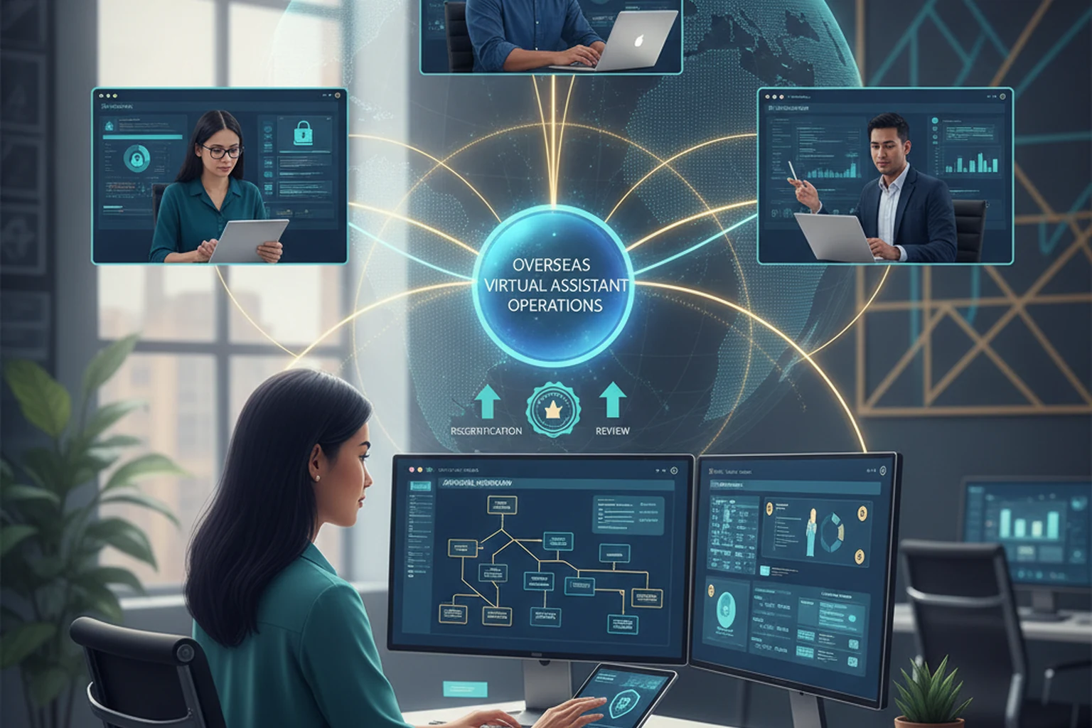 Overseas Virtual Assistant Operations: Access Recertification Review editorial illustration