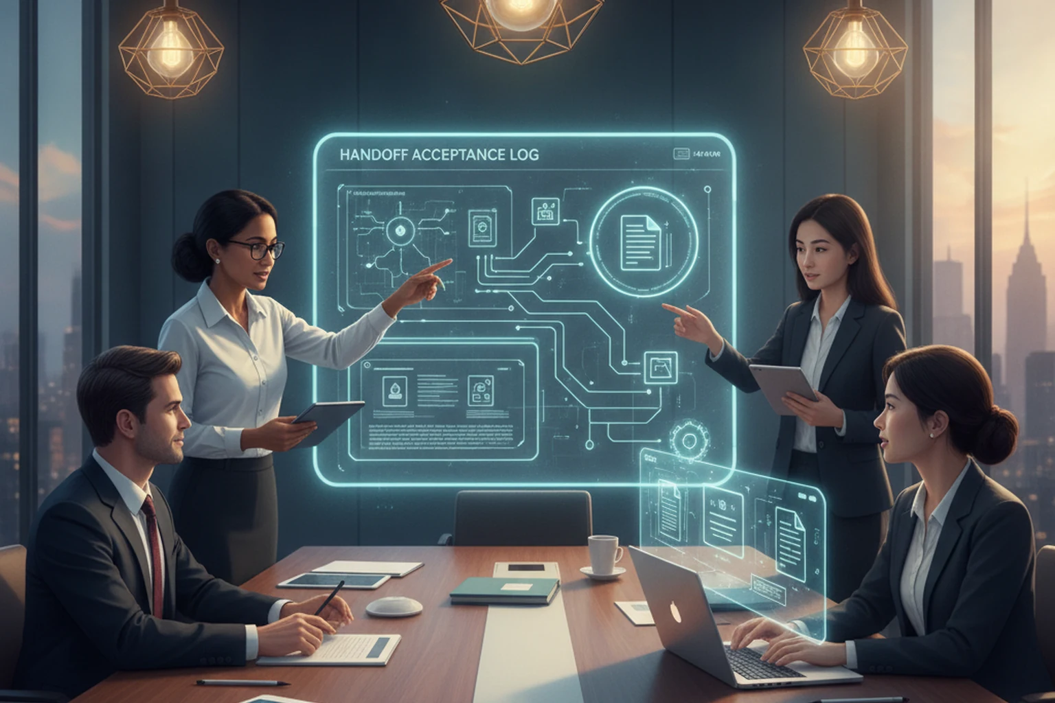 Overseas Virtual Assistant Operations: Handoff Acceptance Log editorial illustration